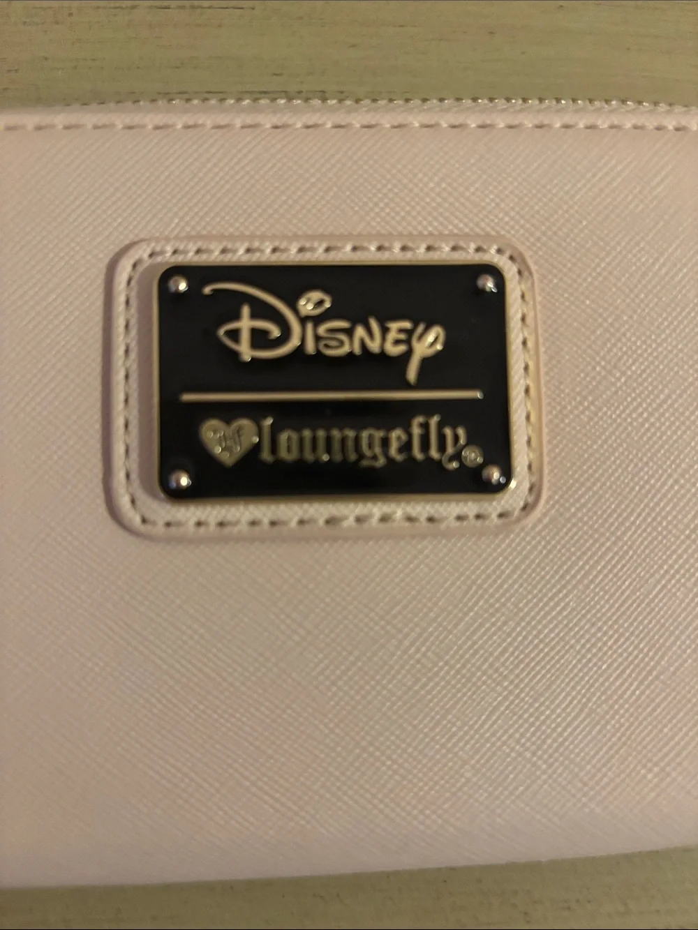 Disney Beauty and the Beast Light Pink Zip Wallet with Gold Accents